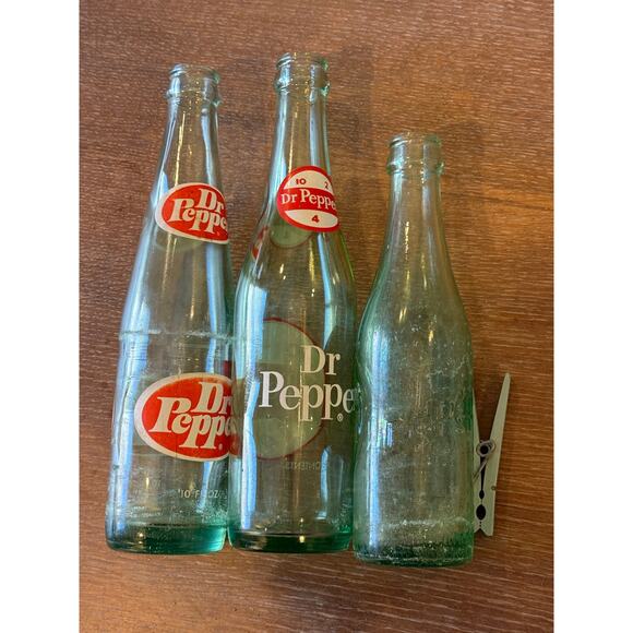 Vintage Dr. Pepper Glass Bottles Set of 3 Collectible - Picture 6 of 6